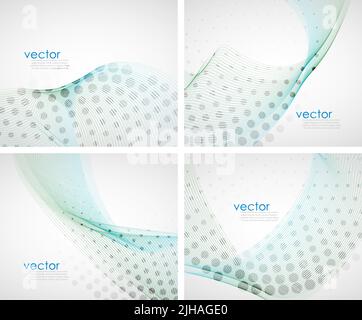 Vecteur bleu vagues dans l'air. Ensemble d'abstract vector background Illustration de Vecteur
