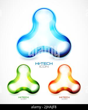 Abstract vector icône techno moderne liquide Illustration de Vecteur