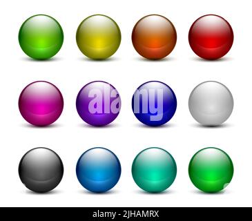 Sphère de verre coloré jeu de boutons. Vectir Illustration de Vecteur