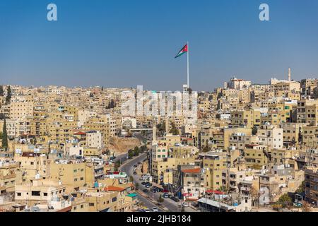 Paysage urbain du centre-ville d'Amman depuis la Citadelle Banque D'Images