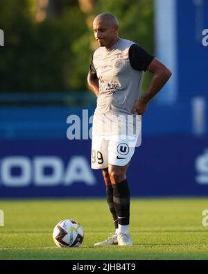 Wahbi Khazri de Montpellier HSP lors du match amical entre le RCD Espanyol et le Club de sport Montpellier Herault joué au Ciutat Deportiva Dani Jarque sur 16 juillet 2022 à Barcelone, Espagne. (Photo de Bagu Blanco / PRESSINPHOTO) Banque D'Images