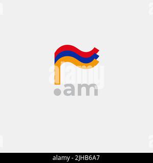 Icône de drapeau arménien. Conception simple originale du drapeau arménien, marqueur de carte. Élément de conception, modèle d'affiche nationale avec domaine Am. État patriotique Illustration de Vecteur