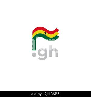 Icône du drapeau du Ghana. Conception simple originale du drapeau ghanéen, marqueur cartographique. Élément de conception, modèle d'affiche nationale avec domaine gh. État patriotique Illustration de Vecteur