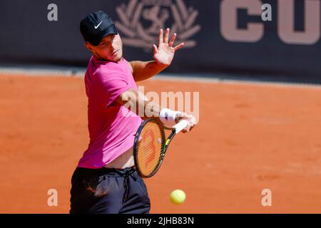 17 juillet 2022, Hambourg: Tennis: WTA Tour/ATP Tour, célibataires, hommes, qualifications, 2nd ronde. TOPO (Allemagne) - Molleker (Allemagne). Rudolf Molleker en action. Photo: Frank Molter/dpa Banque D'Images