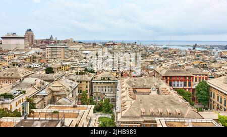 Gênes, Italie - 7 juillet 2019: Vue panoramique de la ville de Gênes Banque D'Images