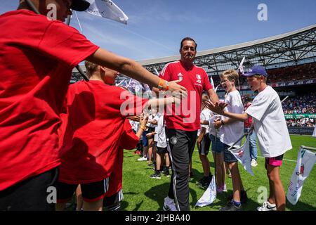 Rotterdam - Feyenoord entraîneur gardien de but Khalid Benlahsen pendant la maison ouverte Feyenoord 2022 au Stadion Feijenoord de Kuip le 17 juillet 2022 à Rotterdam, pays-Bas. (Box to Box Pictures/Yannick Verhoeven) Banque D'Images