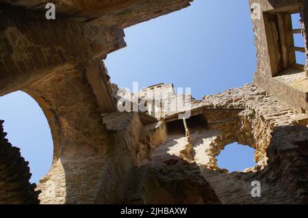 Castleton, Sherborne, Dorset (Royaume-Uni) : ancien château de Sherborne, vue de l'intérieur du portier Banque D'Images