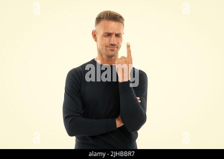Lorsque vous lui faites part d'une idée, les gestes sont plus importants que les mots.Génie avec geste d'idée Banque D'Images