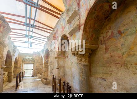 Fresques sur les murs de l'église Saint-Nicolas, Demre Banque D'Images