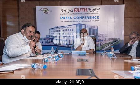 16 juillet 2022, Kolkata, Bengale-Occidental, Inde: Différents moments de presse Programme de conférence de L'HÔPITAL DE FOI BENGALE à Lalit Grand Hôtel de l'est, Kolkata, Inde. Dr Anish Banerjee, directeur médical, prononcera un discours sur le programme. (Credit image: © Amlan Biswas/Pacific Press via ZUMA Press Wire) Banque D'Images