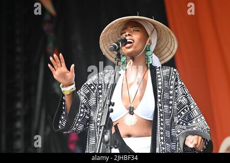 Empresses of Roots - Soul & Reggae se produit au Lambeth Country Show 2022, un festival familial avec musique live food & Drinks, Arts and Culture à Brockwell Park, Londres, Royaume-Uni. - 17 juillet 2022. Banque D'Images