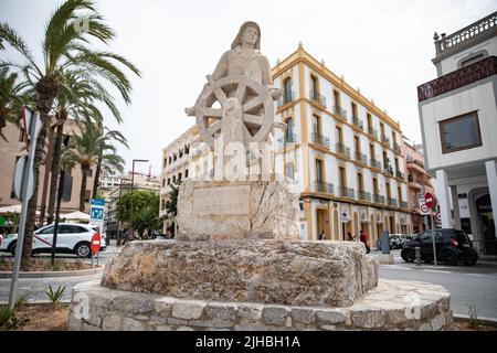 Statue de Gand de la Mar, ville d'Ibiza, Ibiza, Espagne Banque D'Images