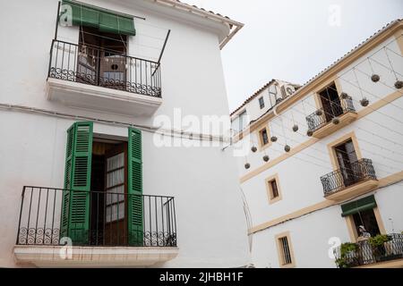 Ibiza Town maison traditionnelle, Ibiza, Espagne. Banque D'Images