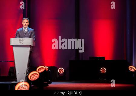 Journée de remise des diplômes à UA92, Manchester - 10th juillet 2022. Gary Neville. Banque D'Images