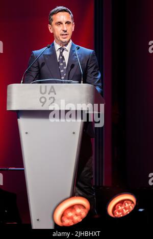 Journée de remise des diplômes à UA92, Manchester - 10th juillet 2022. Gary Neville. Banque D'Images