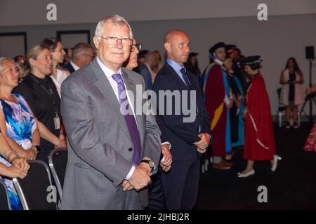 Journée de remise des diplômes à UA92, Manchester - 10th juillet 2022. Monsieur Alex Ferguson Banque D'Images