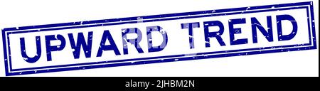 Grunge bleu tendance vers le haut mot sqaure caoutchouc joint tampon sur fond blanc Illustration de Vecteur
