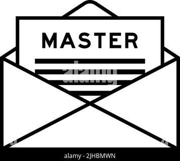 Enveloppe et lettre avec le mot master comme titre Illustration de Vecteur