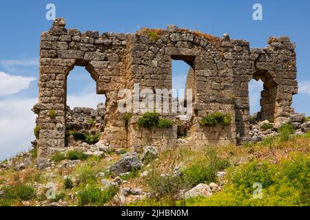 Vestiges de thermes romains à Sillyon, Turquie Banque D'Images