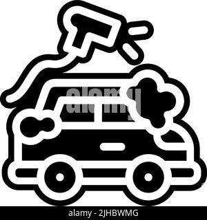 Restez à la maison lavage de voiture . Illustration de Vecteur