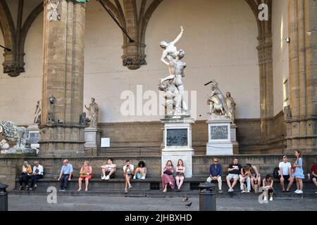 Loggia dei Lanzi Florence Italie Banque D'Images