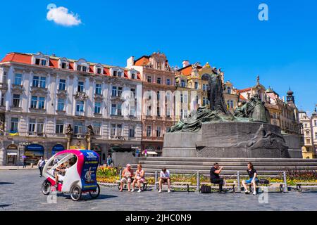 Památník Jana Husa, monument Jan Hus, Staroměstské náměstí, place de la vieille ville, Prague, République tchèque Banque D'Images