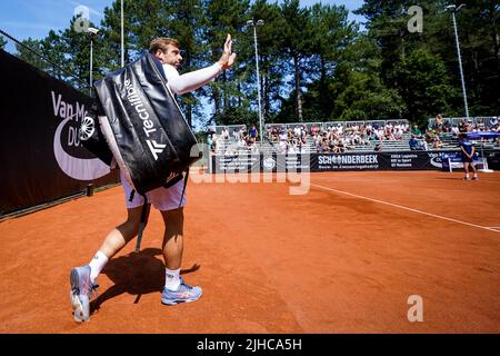 AMERSFOORT, PAYS-BAS - JUILLET 17 : Tallon Griekspoor des pays-Bas lors de la finale masculine de la Van Mossel Kia Dutch Open à l'ALTA tennisground sur 17 juillet 2022 à Amersfoort, pays-Bas (photo de Rene Nijhuis/BSR Agency) Banque D'Images