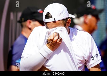 AMERSFOORT, PAYS-BAS - JUILLET 17 : Tallon Griekspoor des pays-Bas lors de la finale masculine de la Van Mossel Kia Dutch Open à l'ALTA tennisground sur 17 juillet 2022 à Amersfoort, pays-Bas (photo de Rene Nijhuis/BSR Agency) Banque D'Images