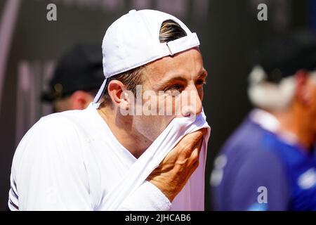 AMERSFOORT, PAYS-BAS - JUILLET 17 : Tallon Griekspoor des pays-Bas lors de la finale masculine de la Van Mossel Kia Dutch Open à l'ALTA tennisground sur 17 juillet 2022 à Amersfoort, pays-Bas (photo de Rene Nijhuis/BSR Agency) Banque D'Images