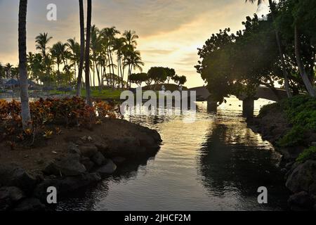 Le Hilton Waikoloa Hotels & Resort, Kailua-Kona HI Banque D'Images