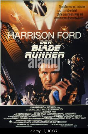 HARRISON FORD, Rutger Hauer, SEAN YOUNG FILM AFFICHE, Blade Runner, 1982 Banque D'Images