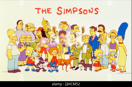 Homer, Dr. Hibbert, Marvin Monroe, Patty, Selma Bouvier, Bart, Maggie, Otto, Scratchy, Krusty le clown, Itchy, Todd Flanders, Santa'S Little Helper, APU, Barney, MOE, M. Burns, Snowball II, Lisa, Ned Flandre, Grampa Simpson, Milhouse Van Houten & Marge Television: The Simpsons (TV-Serie) USA 1989-, / Homer Simpson, Dr. Hibbert, Dr. Marvin Monroe, Patty Bouvier, Selma Bouvier, Bart Simpson, Maggie Simpson, Otto, Scratchy, Krusty le clown, Itchy, Todd Flanders, Santa'S Little Helper (Hund 'Knecht Ruprecht'), APU Nahasapeemattilon Barney, Moe, M. Burns, Waylon Smithers, Boule de neige II (Katze Banque D'Images