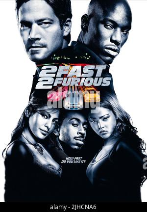 PAUL WALKER, Tyrese Gibson, Eva Mendes, CHRIS LUDACRIS BRIDGES, DEVON AOKI Poster, 2 Fast 2 Furious, 2003 Banque D'Images