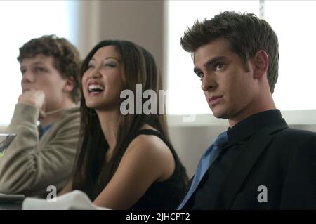 JESSE EISENBERG, BRENDA SONG, Andrew Garfield, LE RÉSEAU SOCIAL, 2010 Banque D'Images