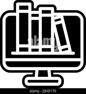 Bibliothèque en ligne d'alphabétisation . Illustration de Vecteur