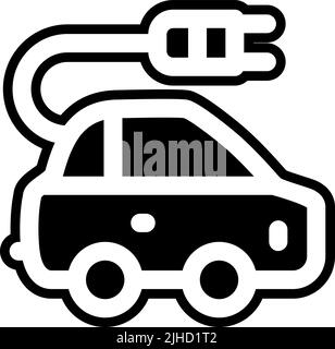 Voiture électrique à énergie nucléaire . Illustration de Vecteur