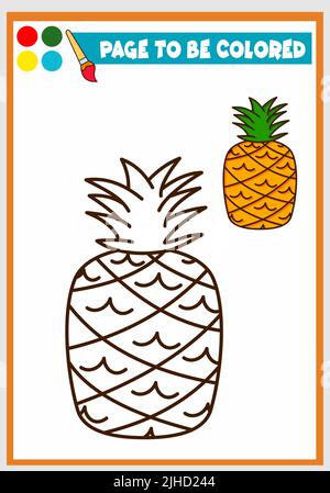 livre de coloriage pour enfants. ananas Illustration de Vecteur