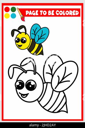 livre de coloriage pour enfants. abeille Illustration de Vecteur