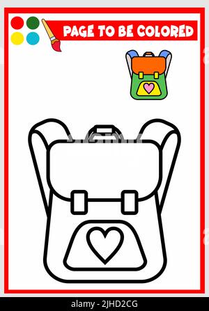livre de coloriage pour enfants. vecteur de sac Illustration de Vecteur