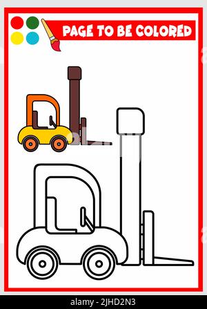 livre de coloriage pour enfants. Véhicule tracteur Illustration de Vecteur