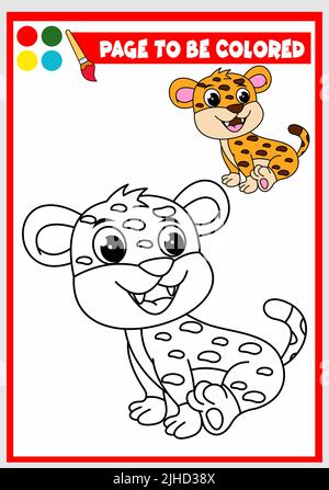 livre de coloriage pour enfants. leopard Illustration de Vecteur