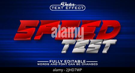 Modèle d'effet de texte modifiable de test de vitesse Illustration de Vecteur