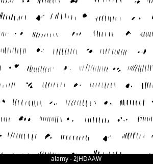 Petites lignes de caniche dessinées à la main motif sans couture. Illustration de Vecteur