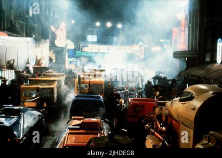 Scène de rue futuriste, Blade Runner, 1982 Banque D'Images