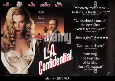 KIM BASINGER, Russell Crowe, GUY PEARCE, Kevin Spacey POSTER, A.L. Confidentiel, 1997 Banque D'Images