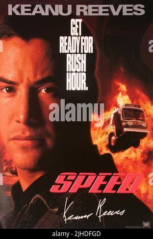 Affiche de film de Keanu REEVES, vitesse, 1994 Banque D'Images