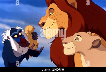 SIMBA, RAFIKI, MAFUSA, SARABI, THE LION KING, 1994 Banque D'Images