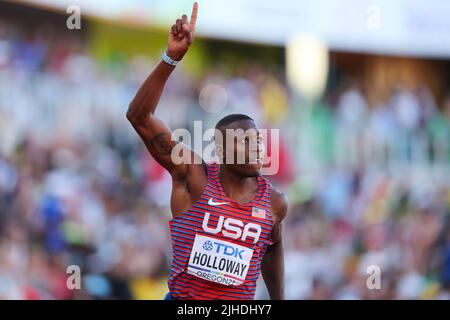 Hayward Field, Eugene, Oregon, États-Unis. 17th juillet 2022. Grant Holloway (États-Unis), 17 JUILLET 2022 - Athlétisme : Championnat du monde de l'IAAF finale des hommes de l'Oregon 2022 110mH à Hayward Field, Eugene, Oregon, États-Unis. Credit: Yohei Osada/AFLO SPORT/Alay Live News Banque D'Images