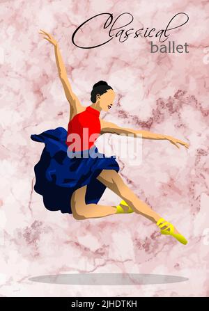 Danse classique danseuse de couleur 3D illustration vectorielle Illustration de Vecteur