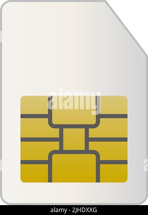 Icône de carte SIM. Microchip pour la communication cellulaire mobile. Communication électronique. Vecteur modifiable. Illustration de Vecteur